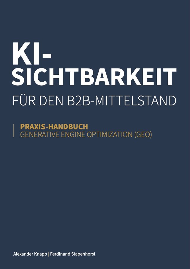 Umschlag des Praxis-Handbuchs „KI-Sichtbarkeit für den B2B-Mittelstand“